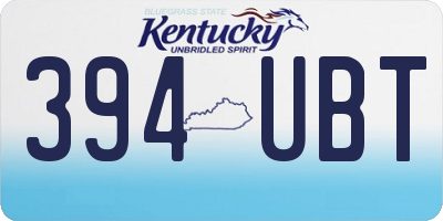 KY license plate 394UBT