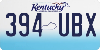 KY license plate 394UBX