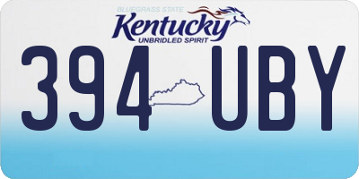 KY license plate 394UBY