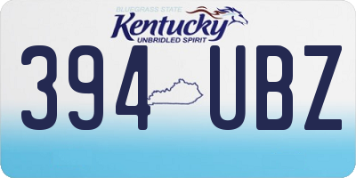 KY license plate 394UBZ