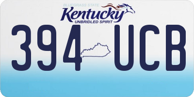 KY license plate 394UCB