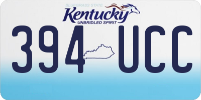 KY license plate 394UCC