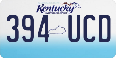KY license plate 394UCD