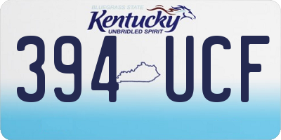 KY license plate 394UCF