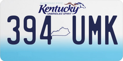 KY license plate 394UMK