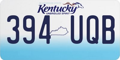 KY license plate 394UQB