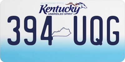KY license plate 394UQG