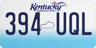 KY license plate 394UQL
