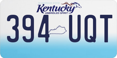 KY license plate 394UQT