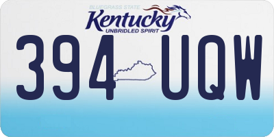 KY license plate 394UQW