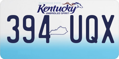 KY license plate 394UQX
