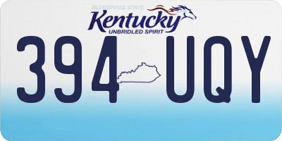 KY license plate 394UQY