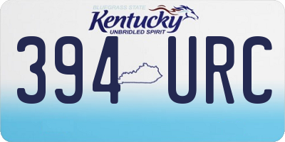 KY license plate 394URC