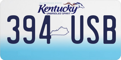 KY license plate 394USB