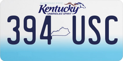 KY license plate 394USC