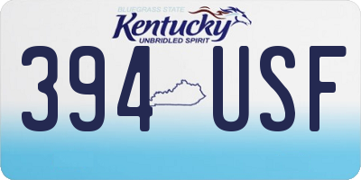 KY license plate 394USF