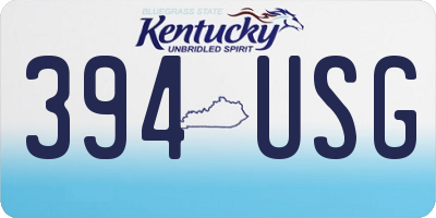 KY license plate 394USG