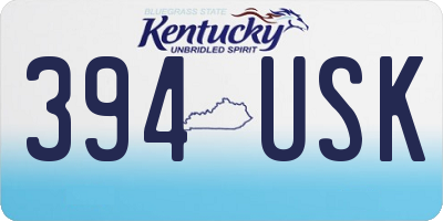 KY license plate 394USK