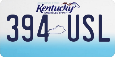 KY license plate 394USL
