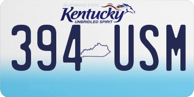 KY license plate 394USM
