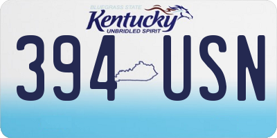 KY license plate 394USN