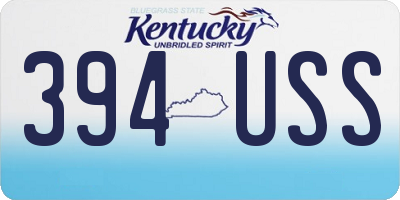 KY license plate 394USS