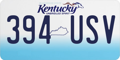 KY license plate 394USV