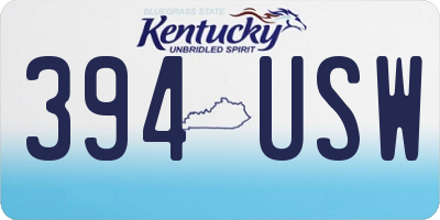 KY license plate 394USW