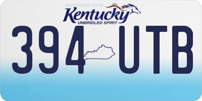 KY license plate 394UTB