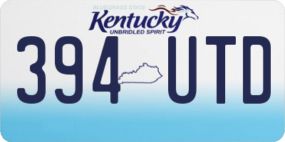 KY license plate 394UTD