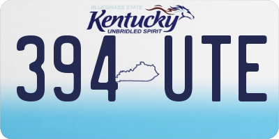 KY license plate 394UTE