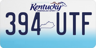 KY license plate 394UTF