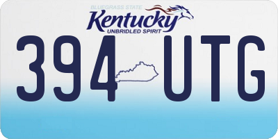 KY license plate 394UTG
