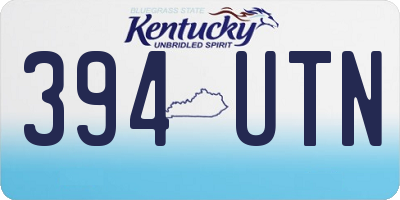 KY license plate 394UTN