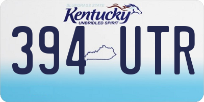 KY license plate 394UTR