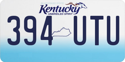 KY license plate 394UTU