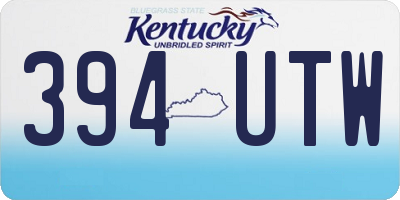 KY license plate 394UTW
