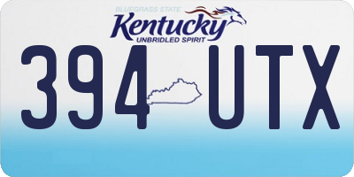 KY license plate 394UTX