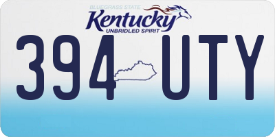 KY license plate 394UTY