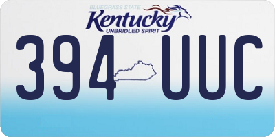 KY license plate 394UUC