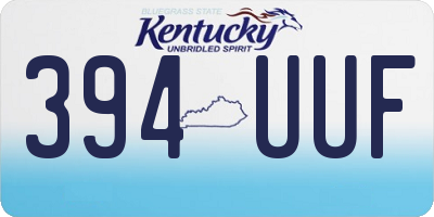 KY license plate 394UUF