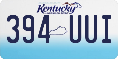 KY license plate 394UUI