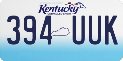 KY license plate 394UUK