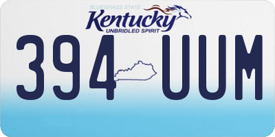 KY license plate 394UUM