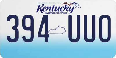 KY license plate 394UUO