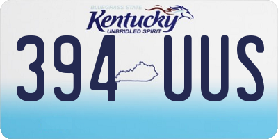 KY license plate 394UUS