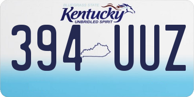 KY license plate 394UUZ