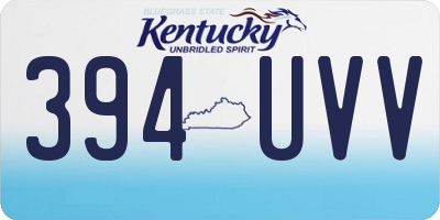 KY license plate 394UVV
