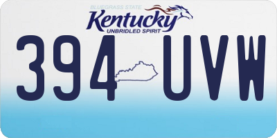 KY license plate 394UVW
