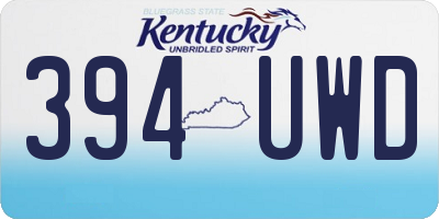 KY license plate 394UWD
